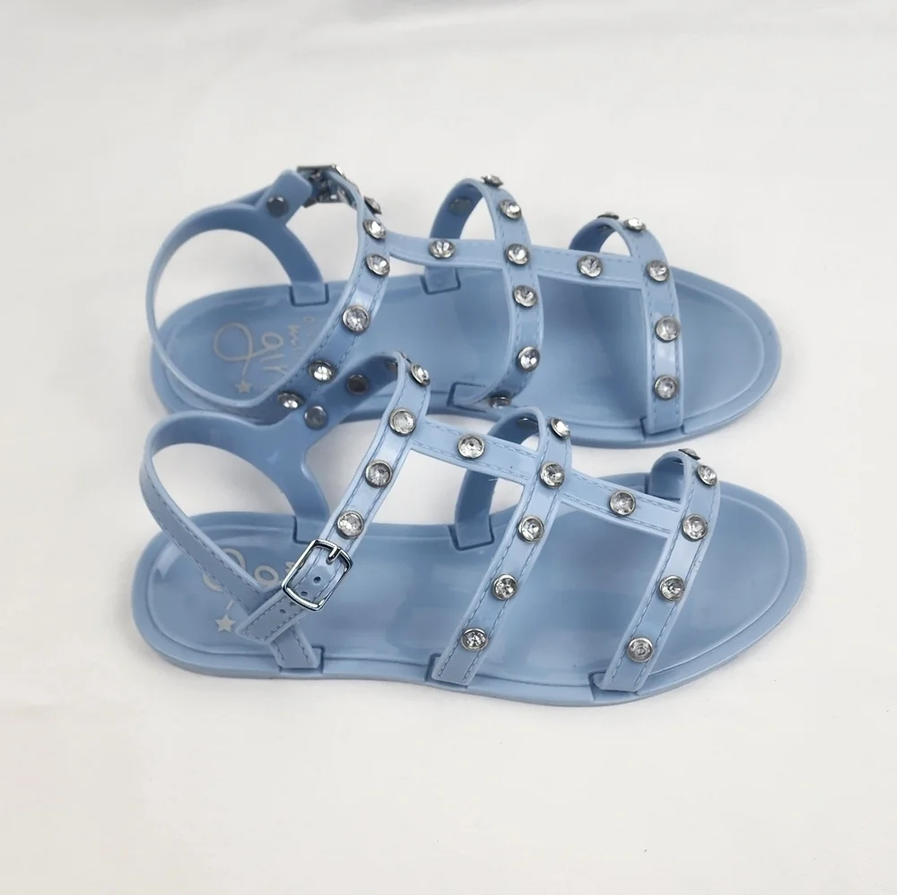 Olivia Miller Girl Blue PVC Studded Sandals